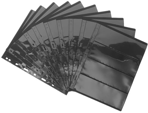 SOPOTUTU Briefmarkenalbum mit 10 Losen Transparenten PVC Doppelseiten Kartenhalter für Briefmarken Spiel und Sammelkarten Geschenk für Sammler