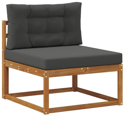 vidaXL Outdoor Mittelsofa Massivholz Akazie Natur, Balkon, Moderne Gartenmöbel, Modulares Outdoor-Design, Langlebiges Sofa, Flexible Wohnkonfiguration