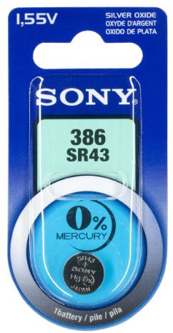 Sony Silver Oxide Button Cell Battery Code 386 155V 120mAh