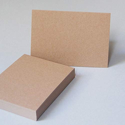 50 braune Recycling-Postkarten DIN A6 aus extradickem Karton 350 g/qm, komplett unbedruckt