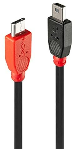 LINDY 31719 OTG Kabel Micro-B auf Mini-B (2m, USB 2.0)