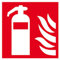 Aufkleber Feuerlöscher langnachleuchtend gemäß ASR A1.3 / Folie selbstklebend 20 x 20 cm (Brandschutzzeichen, Feuerlöschgerät) wetterfest