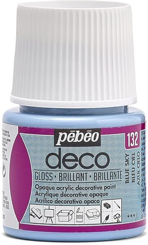 PEBEO - Pintura acrílica multisoporte - Color Opaco - Acabado Brillante - Color Azul Cielo - 45ml