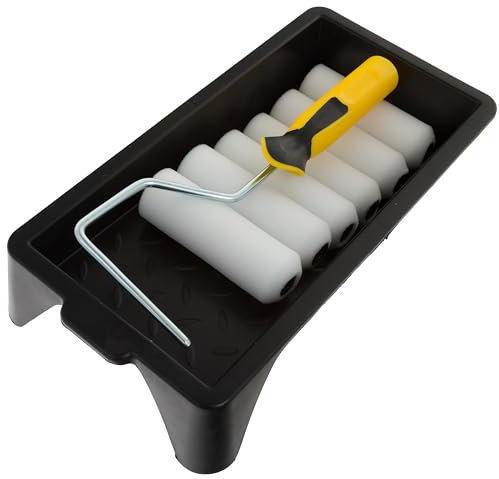 Coral 43401 Easy Coater Mini-Farbroller-Set mit hochdichten Schaumstoffabdeckungen für Glanz, 8-teiliges Set