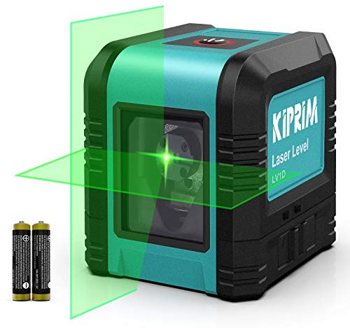 Livella Laser Autolivellante, Kiprim LV1D Cross Livella Laser Modulo Doppia Linea Verticale/Orizzontale Laser, IP54 Antipolvere, Impermeabile, Anti-Goccia da 1 m, ±4° Livellamento Automatico