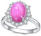 Gem's Beauty 8/10 mm | 0,31/0,39 Lab Star Rubin Ringe Echter 925 Sterling Silber Handgemachter Ring Geburtsstein Ringe Prinzessin Diana Statement Verlobungsringe (Größe 7)