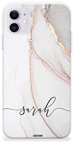 CaseStone Personalised Phone Cases fit Apple iPhone – Custom Design Made in UK Clear Soft Silicone Cover – Great Gifts for Birthday, Christmas (iPhone 13 Pro, 01)