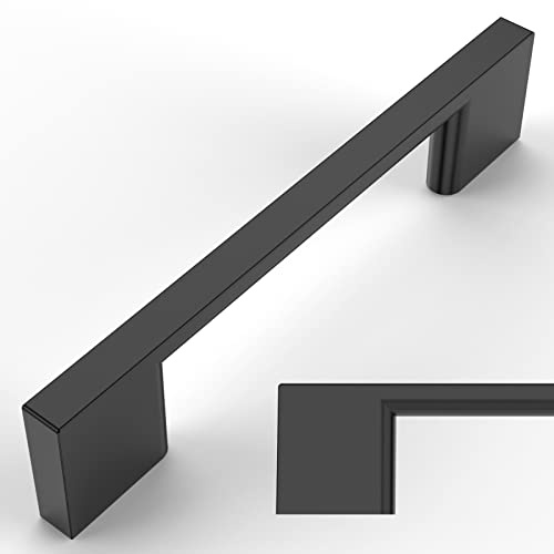 Amerdeco 6 Stück Möbelgriffe Schwarz, 96mm Lochabstand, Zinc alloy Schubladengriffe & Schrankgriffe für Küchenschränke & Kleiderschränke UK0022