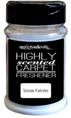 SNOW FAIRIES Handmade Highly Scented Shake & Vacuum Carpet Freshener for Carpets, Rugs, Upholstery & Fabric Car Interiors in Reusable Plastic Shaker Jar