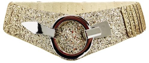 Gloop 6cm breiter Damen Gürtel Elastischer Taillengürtel, Hüftgürtel Stretch Gürtel mit Hakenverschluss
