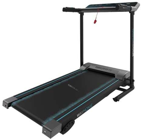 Cecotec Cinta de Correr Plegable DrumFit WayHome 1000 Runner Sprint. 600 W, De 1 a 10 Km/h, 12 Programas, Panel de Control LED, Superficie de Carrera de 100x40 cm, Ruedas y Soporte Dispositivos