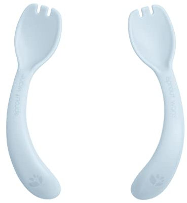 green sprouts - Praktische Gabeln von Spork für Baby aus Pflanzen-Kunststoff (2er Pack) - Blueberry