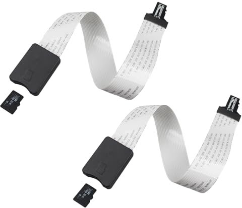 Jopto 2PCS 9.84inch 25cm TF Micro SD to TF Card Extension Cable Flash Memory Card Adapter Flexible Cord Extender Converter for Arduino Car GPS DVD DVR Dash Cam Tablet Phone LED LCD Screen