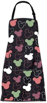 ENSIANTH Cartoon Mouse Aprons Anime Apron with Pockets Magic Mouse Cooking Apron Cute Mouse Kitchen Home Aprons Mouse Lover Gift (Mouse Apron black)