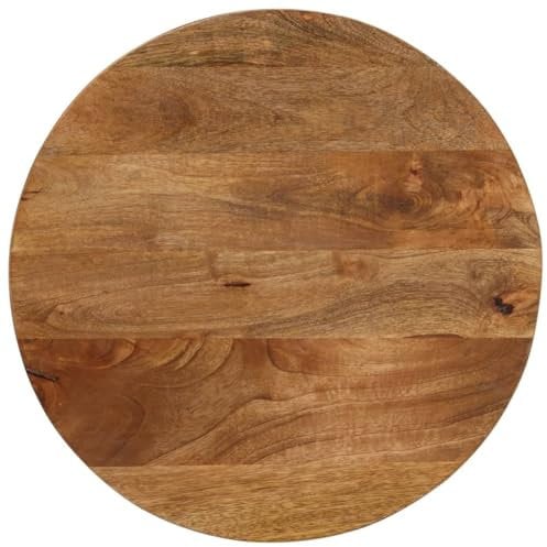 vidaXL Tischplatte, Holzplatte für Tisch Esstisch Couchtisch, Ersatztischplatte Rund, Massivholzplatte, Ø 50x2,5cm Massivholz Mango