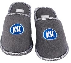 Karlsruher SC KSC Hausschuhe Pantoffeln grau (Grau, EU Schuhgrößensystem, Erwachsene, Numerisch (von/bis), M, 41, 42)