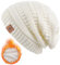 CAOZITOU Mütze Damen Winter, Beanie Wintermütze Thermo Warm Fleece, Weiche Strickmütze für Outdoorsport (Weiß)