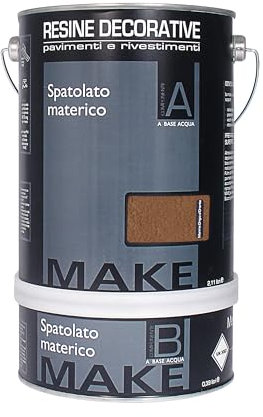 MAKE DESIGNED FOR YOU Resina Materico Epossidica Bicomponente Base Acqua per Pavimenti e Rivestimenti con Effetto Spatolato, Made in Italy, Corteccia di Abete, 2,5L, 2 unità