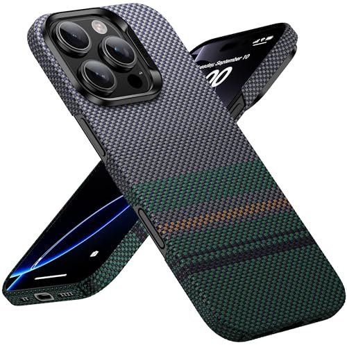 BENKS Hülle für iPhone 16 Pro Ultradünne Handyhülle aus Dupont Kevlar Aramidfaser, Kompatibel mit Magsafe Magnetische Schutzhülle mit Fusion Weaving - ArmorAir Aurora