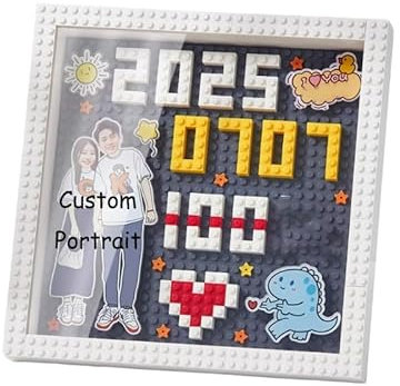 Blocchi da costruzione fai da te personalizzati, puzzle di blocchi di costruzione per ritratti, cornici per foto per coppie, mamme, papà, amici, mogli, mariti