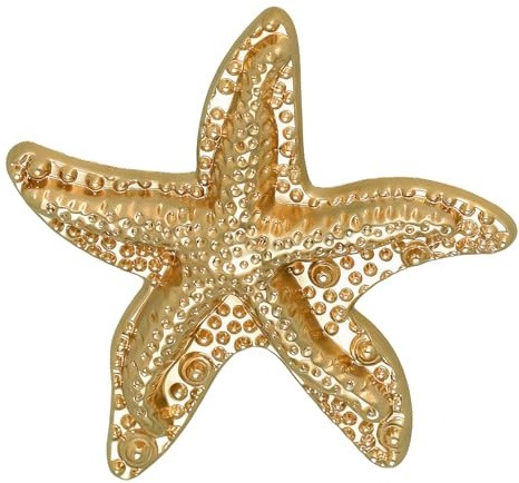 LLMSIX Broche vintage en forme d'étoile de mer pour femme, broche dorée brillante sur le thème de l'océan, pour robe de plage, fête, danse, banquet, accessoires de plage