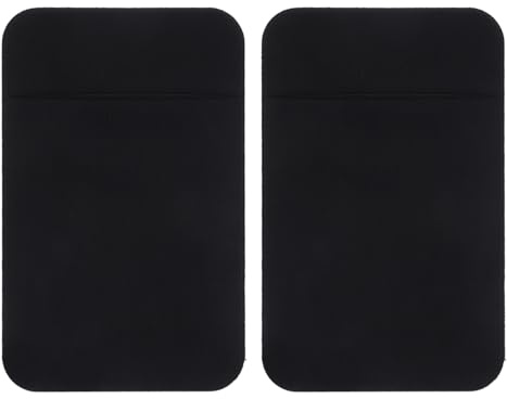 HAKIDZEL Selbstklebender Kartenhalter für Handy 2 Stück-Pack aus Elastischem Stretchstoff mit Starkem Kleber und Rutschfester Oberfläche für Sicheres Verstauen von Karten