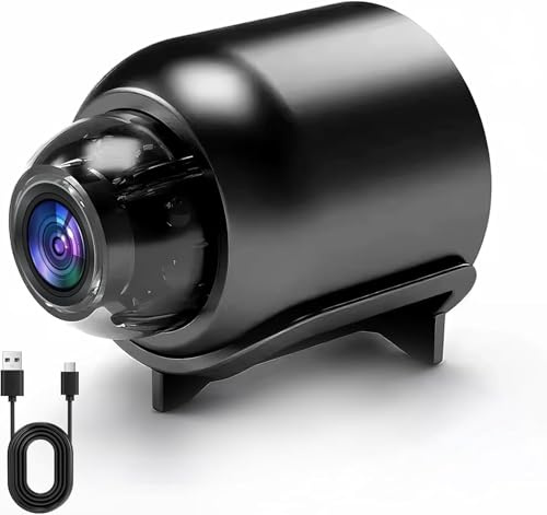 Amztour Mini Kamera 1080P Kamera Überwachung Überwachungskamera Innen mit Bewegungserkennung WiFi Camera Nachtsichtkamera 140° Weitwinkel Hundekamera für Haus Büro Auto TF Handy App Fernzugriff