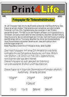 P4L - 400 Blatt Fotopapier 10x15cm 240g/m² Photopapier