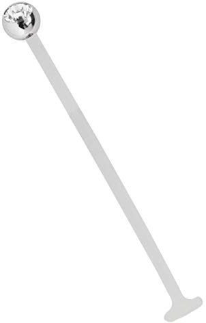 Lippenpiercing Teflon 1,6 mm weiss mit Zirkonia Titan Kugel klar in 5 mm, Madonnapiercing. Individuell geeignet als Lippenpiercing, Mundpiercing, Zugenpiercing und Ohrpiercing.