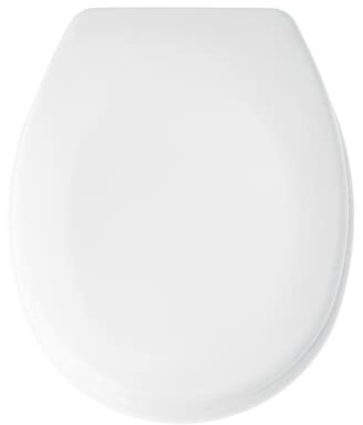 Blue Canyon Aston Duroplastic Toilet Seat with Non-Slip Seat Bumpers & Heavy-Duty Stainless-Steel Hinges - Toilet Seat - One Button Quick Release Toilet Seats - Universal Fixings (White)