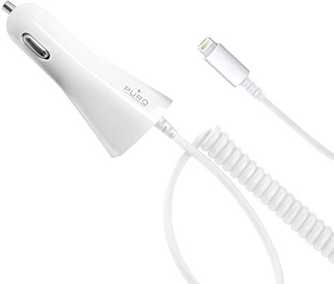 Puro Caricabatterie per Auto, Cavo Integrato per iPhone 5, iPod Touch 5, iPod Nano 7