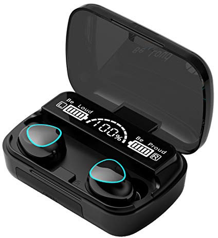 BST&BAO TWS Wireless Bluetooth 5.0 Headphones, Waterproof IPX7 Noise Reduction Sports 3D Stereo Sound In-Ear Earphones with LCD Digital Display Screen