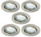 Trango 5er Set LED Einbaustrahler in Rund Edelstahl-Optik 6729-052GUSD Einbauleuchte, Badleuchte, Deckenstrahler, Einbauspots inll. 5x 3-Stufen 5 Watt dimmbar GU10 LED Leuchtmittel Deckenleuchte