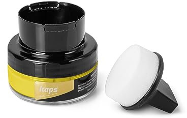Kaps Crème Délicate – Crème de Cirage avec Applicateur en Éponge pour Cuir naturel et Matières synthétiques ou Maroquinerie – 50ml, Citron 131