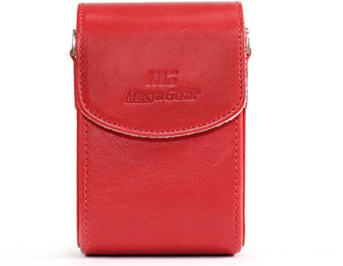 MegaGear MG1272 Samsung WB350F Leather Camera Case with Strap - Red