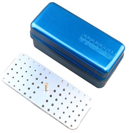 Healifty Autoklav Sterilisator Fall 72 Löcher Dental Desinfektion Halter Box für Mundpflege Werkzeuge (Blau)