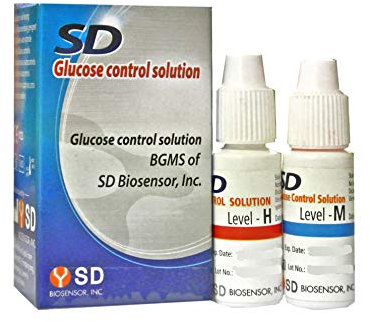 SD CodeFree Blutzuckerkontrolllösung - Blutzucker Kontrolllösung zur Kalibrierung und Genauigkeitsüberprüfung des SD CodeFree Blutzucker Messgeräts mg/dL