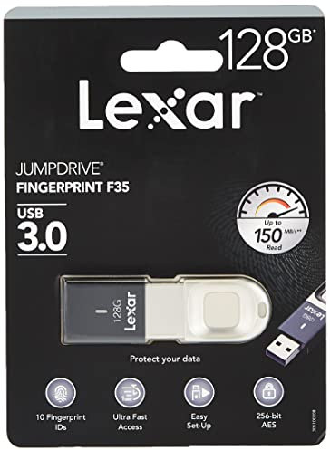 Lexar JumpDrive F35 Lecteur USB Flash 128 Go USB Type-A 3.2 Gen 1 (3.1 Gen 1) Noir, Acier Inoxydable