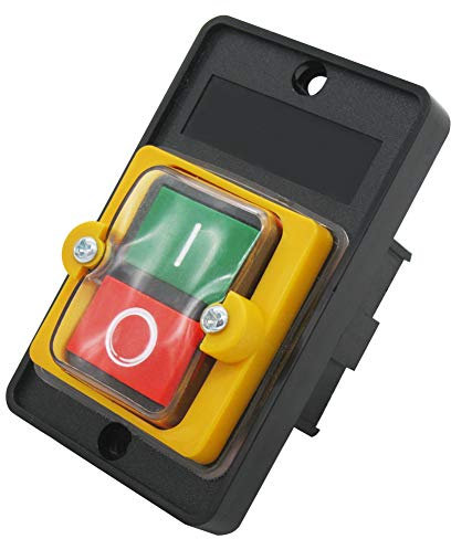 mxuteuk maschinen schalter AC 220V/380V Sicherheitsschalter Wasserdichter Drucktastenschalter Ein/Aus schalter 10A Start Stopp Switch Pushbutton Staubdicht für mechanischen Textilmaschinen KAO-5M