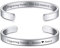 VIBOOS Personalisierte Armband Gravur Name Datum Identifizierung Armreif für Frauen Männer Benutzerdefinierte Edelstahl Verstellbare Inspirierende Manschette Geburtstag Schmuck