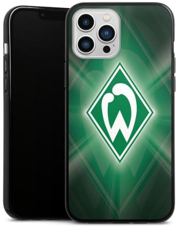 Silikon Hülle kompatibel mit Apple iPhone 13 Pro Max Case schwarz Handyhülle SV Werder Bremen Offizielles Lizenzprodukt Wappen