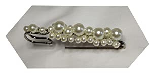 Attache Remonte Broche Traine Robe de Mariée Mariage bijou Original Ivoire Crème Ecru Blanc cassé Beige clair Perles verre style culture Soirée Cérémonie (petit prix, pas cher)