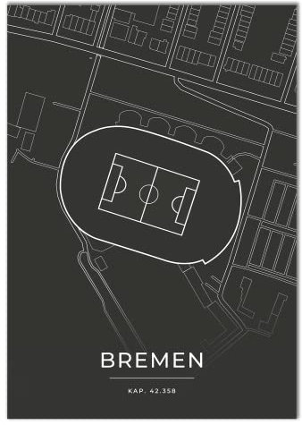 Vacentures Bremen Stadion Poster - Fussballstadion-Poster - Geschenk für Fußballfans (21x30 CM (DIN A4))