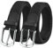 MATLAB 2er-Pack Stretchgürtel für Damen & Herren – Elastische Flechtgürtel aus Stoff, Verstellbar & Dehnbar, 3,3 cm breit, Schwarz & Schwarz. Länge 120 cm