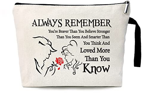 ZHANTUONE Beauty Beast Story Kosmetiktasche, You Are Braver Stronger Smarter Than You Think, von Beauty Beast inspirierte Geschenke, Geschenkidee für Fans, Schwarz