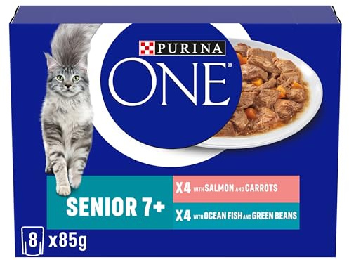 PURINA ONE Senior 7+ Mini Fillets Salmon & Ocean Fish Wet Cat Food 8x85g