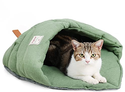 MOLEDINO Katzenschlafsack Weich Kuscheliges Warm katzenbett, Hundeschlafsack Waschbar Drinnen Cozy Groß Antirutsch Unterseite Haustierbet, Hundebett für Katzen Welpe Kaninchen Kitty Haustierschlafsack