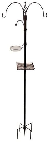 Leagrams Premium Opulence Heavy Duty Wild Bird Feeding Station with Screw Together Poles, Three Hooks, Water Dish, Feeding Tray and Stabiliser
