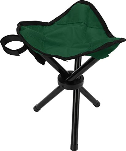 Taburete de Camping, Taburete de Trípode Ligero Plegable Portátil 600D, Asiento de Trípode Duradero para Adultos para Mochileros, Senderismo, Caza, Pesca, Viajes, Caminar, Jardín, Césped(Verde)