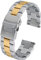 FIREFOX Ersatz- Uhrenarmband extra lang Überlänge Edelstahl voll massiv Bicolor Gold-Silber Breite 20mm MB-05-F20 Quick Release